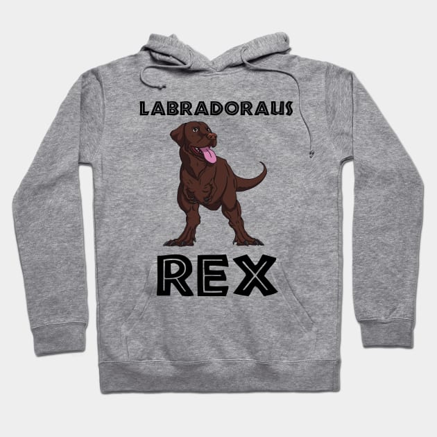 Labrador Dinosaur (black) Hoodie by Lucky Yucca